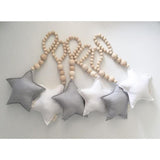 Maxbell 2x Wooden Tassel Pendant Bed Net Curtain Tieback Hanging Ornament  Pink Star