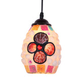 Maxbell 1Pcs Retro Mosaic Style Multicolour Ceiling Pendant Light Shade Lampshade Chandelier Colorful Glass Lampshade Art Suspension Light #5 - Aladdin Shoppers