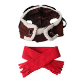 Maxbell Maxbell Free Size Pet Pilot Hat Scraf Set Handsome Pet Pilot Fancy Dress Costume