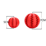 Maxbell Maxbell 7cm Rubber Ball Chew Treat Cleaning Pet Dog Training Teeth Toy Red