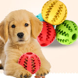 Maxbell Maxbell 7cm Rubber Ball Chew Treat Cleaning Pet Dog Training Teeth Toy Red