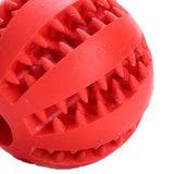 Maxbell Maxbell 7cm Rubber Ball Chew Treat Cleaning Pet Dog Training Teeth Toy Red