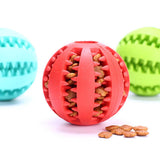 Maxbell Maxbell 7cm Rubber Ball Chew Treat Cleaning Pet Dog Training Teeth Toy Red