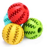 Maxbell Maxbell 7cm Rubber Ball Chew Treat Cleaning Pet Dog Training Teeth Toy Red