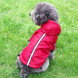 Maxbell Maxbell Reflective Fleece Lined Raincoat Jacket Poncho for Small Dog Pet Clothes M Red