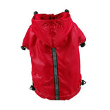 Maxbell Maxbell Reflective Fleece Lined Raincoat Jacket Poncho for Small Dog Pet Clothes M Red