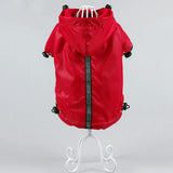 Maxbell Maxbell Reflective Fleece Lined Raincoat Jacket Poncho for Small Dog Pet Clothes M Red