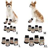 Maxbell Maxbell 4Pcs Pet Puppy Dog Socks Cotton Anti Slip Knitted Warm Socks S