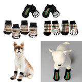 Maxbell Maxbell 4Pcs Pet Puppy Dog Socks Cotton Anti Slip Knitted Warm Socks S