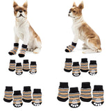 Maxbell Maxbell 4Pcs Pet Puppy Dog Socks Cotton Anti Slip Knitted Warm Socks S