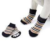 Maxbell Maxbell 4Pcs Pet Puppy Dog Socks Cotton Anti Slip Knitted Warm Socks M