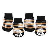 Maxbell Maxbell 4Pcs Pet Puppy Dog Socks Cotton Anti Slip Knitted Warm Socks L