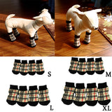 Maxbell Maxbell 4Pcs Pet Dog Socks Anti Slip Knit Weave Cat Puppy Indoor Bottom Sock S