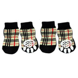 Maxbell Maxbell 4Pcs Pet Dog Socks Anti Slip Knit Weave Cat Puppy Indoor Bottom Sock S