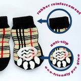 Maxbell Maxbell 4Pcs Pet Dog Socks Anti Slip Knit Weave Cat Puppy Indoor Bottom Sock L