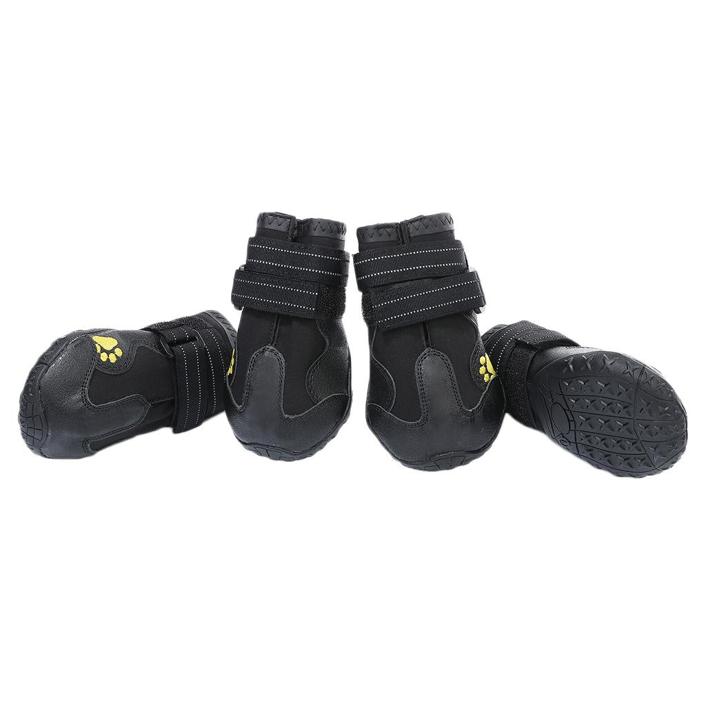 Maxbell Maxbell 4-Pack Pet Dog Waterproof Rain Shoes Snow Boots with Rugged Sole M Black