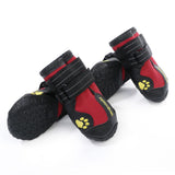 Maxbell Maxbell 4-Pack Pet Dog Waterproof Rain Shoes Snow Boots with Rugged Sole S Red