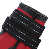 Maxbell Maxbell 4-Pack Pet Dog Waterproof Rain Shoes Snow Boots with Rugged Sole S Red