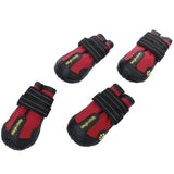 Maxbell Maxbell 4-Pack Pet Dog Waterproof Rain Shoes Snow Boots with Rugged Sole S Red