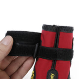 Maxbell Maxbell 4-Pack Pet Dog Waterproof Rain Shoes Snow Boots with Rugged Sole S Red