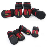 Maxbell Maxbell 4-Pack Pet Dog Waterproof Rain Shoes Snow Boots with Rugged Sole M Red