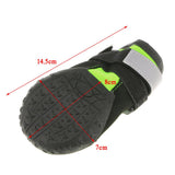 Maxbell Maxbell 4-Pack Pet Dog Reflective Rain Shoes Snow Boots Rubber Rugged Sole L Green