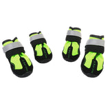Maxbell Maxbell 4-Pack Pet Dog Reflective Rain Shoes Snow Boots Rubber Rugged Sole L Green