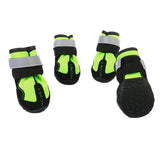 Maxbell Maxbell 4-Pack Pet Dog Reflective Rain Shoes Snow Boots Rubber Rugged Sole L Green