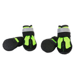 Maxbell Maxbell 4-Pack Pet Dog Reflective Rain Shoes Snow Boots Rubber Rugged Sole L Green