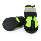 Maxbell Maxbell 4-Pack Pet Dog Reflective Rain Shoes Snow Boots Rubber Rugged Sole L Green