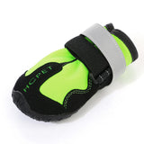 Maxbell Maxbell 4-Pack Pet Dog Reflective Rain Shoes Snow Boots Rubber Rugged Sole L Green