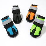 Maxbell Maxbell 4-Pack Pet Dog Reflective Rain Shoes Snow Boots Rubber Rugged Sole L Green