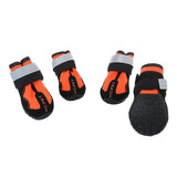 Maxbell Maxbell 4-Pack Pet Dog Reflective Rain Shoes Snow Boots Rubber Rugged Sole S Orange