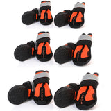 Maxbell Maxbell 4-Pack Pet Dog Reflective Rain Shoes Snow Boots Rubber Rugged Sole S Orange