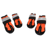 Maxbell Maxbell 4-Pack Pet Dog Reflective Rain Shoes Snow Boots Rubber Rugged Sole M Orange