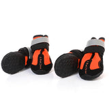 Maxbell Maxbell 4-Pack Pet Dog Reflective Rain Shoes Snow Boots Rubber Rugged Sole M Orange