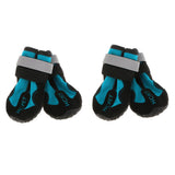 Maxbell Maxbell 4-Pack Pet Dog Reflective Rain Shoes Snow Boots with Rubber Anti Skid Sole S Blue