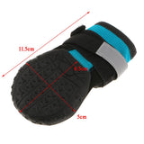 Maxbell Maxbell 4-Pack Pet Dog Reflective Rain Shoes Snow Boots with Rubber Anti Skid Sole S Blue