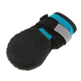 Maxbell Maxbell 4-Pack Pet Dog Reflective Rain Shoes Snow Boots with Rubber Anti Skid Sole S Blue