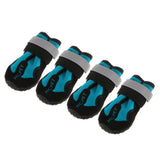 Maxbell Maxbell 4-Pack Pet Dog Reflective Rain Shoes Snow Boots with Rubber Anti Skid Sole S Blue