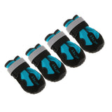Maxbell Maxbell 4-Pack Pet Dog Reflective Rain Shoes Snow Boots with Rubber Anti Skid Sole S Blue