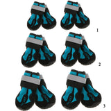 Maxbell Maxbell 4-Pack Pet Dog Reflective Rain Shoes Snow Boots with Rubber Anti Skid Sole S Blue
