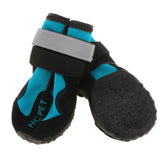 Maxbell Maxbell 4-Pack Pet Dog Reflective Rain Shoes Snow Boots with Rubber Anti Skid Sole S Blue