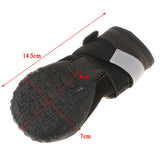 Maxbell Maxbell 4-Pack Pet Dog Reflective Rain Shoes Snow Boots Rubber Rugged Sole L Black