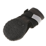 Maxbell Maxbell 4-Pack Pet Dog Reflective Rain Shoes Snow Boots Rubber Rugged Sole L Black