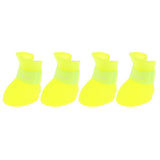 Maxbell Maxbell 4 Waterproof Dog Puppy Cat Rubber Pet Rain Boots Anti-Slip Shoes  Yellow_M