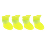 Maxbell Maxbell 4 Waterproof Dog Puppy Cat Rubber Pet Rain Boots Anti-Slip Shoes  Yellow_L
