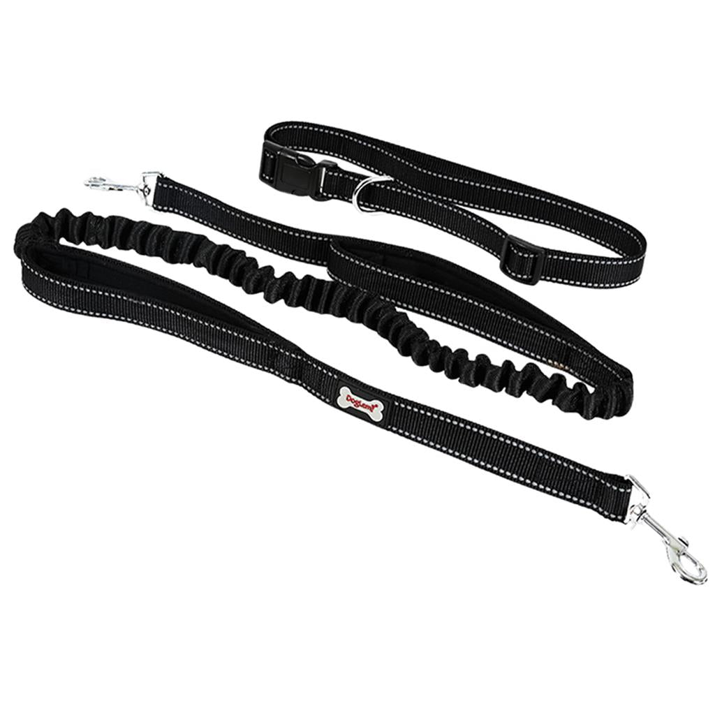 Maxbell Maxbell Reflective Pet Dog Leash Traction Rope Puppy Harness with Waistband Black
