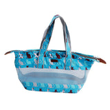 Maxbell Canvas Breathable Mesh Pet Carrier Dog Cat Travel Bag Tote Handbag Blue