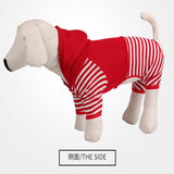 Maxbell Maxbell Small Pet Dog Striped Knitwear Puppy Dog Jumpsuit Coat Cosy Clothes Red M